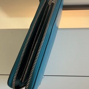 Louis Vuitton Turquoise Zippered Wallet